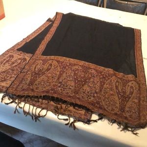 Black and patterned lightweight scarf